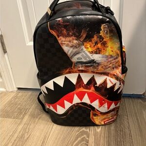 Sprayground Fiery Shark Backpack